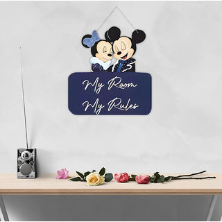 Tiny Shiny Micky  Minnie Art Wooden Hanging for Living Room/Bedroom/Office Gift Decoration