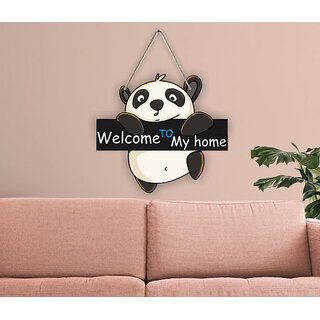 Tiny Shiny Art Panda Wooden Wall Hanging for Living Room/Bedroom/Office Gift Decoration