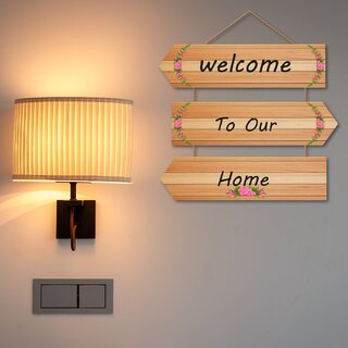 Tiny Shiny Welcome Home Art Wooden Wall Hanging for Living Room/Bedroom/Office Gift Decoration