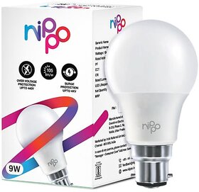 (Buy 1 Get 1 Free) NIPPO 9W LED Bulb Base 22, Cool Day Light, Voltage Surge Protection, High Energy Savings