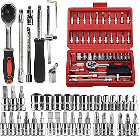 46 in 1 Pcs Tool Kit & Screwdriver Multi Purpose Combination Tool Case Precision Hand Tool Kit(46 Tools)