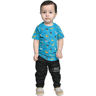 Kid Kupboard Cotton Baby Boys T-Shirt, Blue, Half-Sleeves, 2-3 Years KIDS7620
