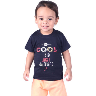 Kid Kupboard Cotton Baby Boys T-Shirt, Black, Half-Sleeves, 2-3 Years KIDS7621