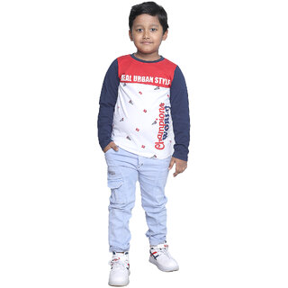 Kid Kupboard Cotton Boys T-Shirt, Multicolor, Full-Sleeves, 7-8 Years KIDS7626