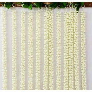 Tiny Shiny Artificial Jasmine Mogra Flower Garland String, White 152.4 cm, Wedding Party Decoration