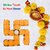 Tiny Shiny Handmade Swastik Rangoli Art Designs With T-Light With Pom Pom MDF Base Home Temple Decorations For Door Entr