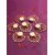 Tiny Shiny Decorative Lotus Tealight Candle Holder Set, Gold Metal and Pink Wood, Diwali Decoration/Gift for Home Decor