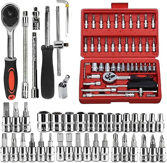 Buy 46 in 1 Pcs Tool Kit & Screwdriver Multi Purpose Combination Tool ...
