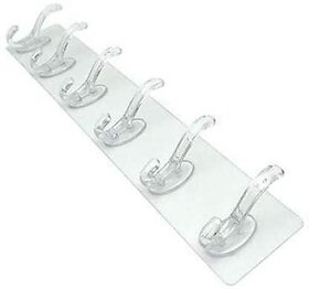 Parspar Plastic Adhesive Sticker for Hanging Hooks6 PC Sticker HookWhite Hook Hook 6 (Pack of 1)