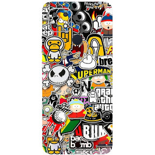 Yug Emporium OPPO A15  3D CARTOON DESIGN PATTERN CARTOON THEME BACK SKIN STICKERS. (Mobile Back Cover, Multicolor)