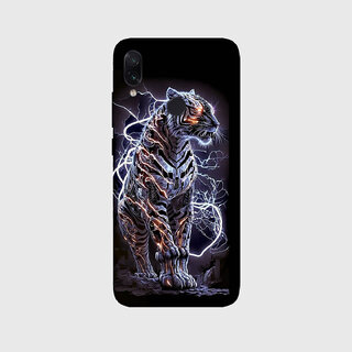 Yug Emporium REDMI NOTE 7 PRO 3D BLACK LION, CRAFTING THE KING OF BEASTS (Mobile Back Cover, Black)
