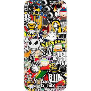Yug Emporium Poco C31 Mobile  Skin Sticker ( 3D Multicartoon Superman Theme  Skin ) (Mobile Back Cover, Black)