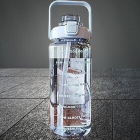 CH3KM8 Motivational Water Bottel With Time Marker For Travel Gym Sport School Office 2000 ml