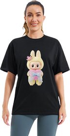Trendy Labubu Doll Printed Oversized Womens T-Shirt  Soft Cotton Graphic Tee