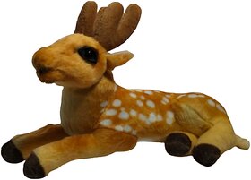 Deer Soft Toy for Kids  Realistic Plush Animal Toy  Cuddly Stuffed Deer with Antlers  Gift for Baby Boys  Girls