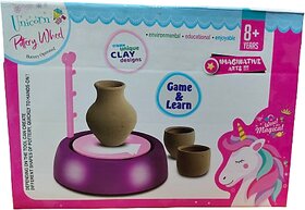 Unicorn Pottery Wheel Toy Set for Kids  Clay Art  Craft Kit  Educational DIY Pot Making Set  Creative Toy for 8+ Yea