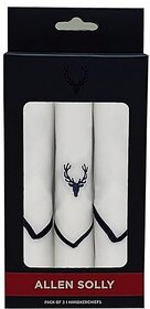 (Pack Of 3) Printcultr Cotton Men White Casual Style Handkerchief