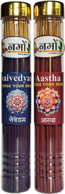 Naivedyam & Aastha Agarbatti Pack of 2- (100 grams each) with free stand