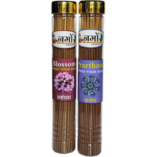 Blossom & Prathana Agarbatti Pack of 2- (100 grams each) with free stand