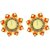 Tiny Shiny Tea Light Flower Candle Diya Holder Set for Home Office Decoration Puja Articles Decor Pack of 2