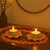 Tiny Shiny Tea Light Flower Candle Diya Holder Set for Home Office Decoration Puja Articles Decor Pack of 2