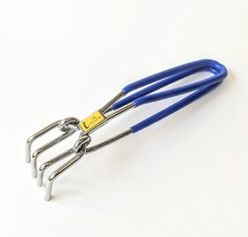 i WARE Stainless Steel Wire Tong Pakkad Utensil Holder, Kitchen Pincers with Grip (21cm) (Blue)