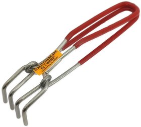 i WARE Stainless Steel Wire Tong Pakkad Utensil Holder, Kitchen Pincers with Grip (21cm) (Red)
