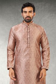 Raivat Ethnic Onion Pink Colour Jacquard Silk Brocade Kurta Pajama 1003
