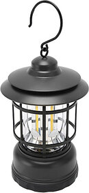 Retro Style Lighting Camping Light Vintage Tabletop Lanterns Black Metal, Plastic Hanging Lantern(17 cm X 9.4 cm, Pack of 1)