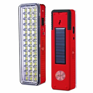 (Pack of 1) Daily Needs Shop Solar Rechargeable 42 SMD Extra Bright LED With AC / DC / Solar Charging Solar Light Set