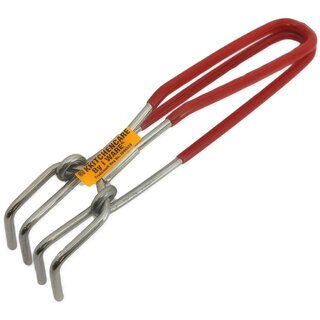 i WARE Stainless Steel Wire Tong Pakkad Utensil Holder, Kitchen Pincers with Grip (21cm) (Red)