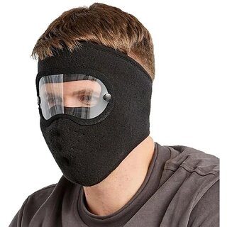 Applience Cotton Unisex Full Face  Mask with Removable Eye Protection Screen  Windproof, Dustproof, and Warm for