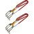 i WARE Stainless Steel Wire Tong Pakkad Utensil Holder, Kitchen Pincers with Grip (21cm) (Red) (Set of 2)