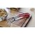 i WARE Stainless Steel Wire Tong Pakkad Utensil Holder, Kitchen Pincers with Grip (21cm) (Red) (Set of 2)