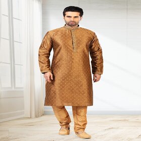 Raivat Ethnic Brown Colour Jacquard Silk Brocade Kurta Pajama 1005