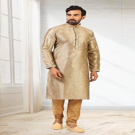 Raivat Ethnic Beige Colour Jacquard Silk Brocade Kurta Pajama 1006