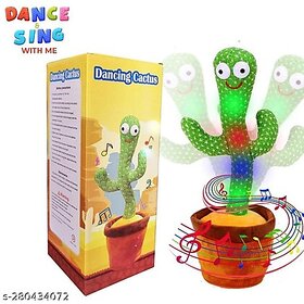 Dancing Cactus Toy for Kids (1 Year Warranty) Talking Singing Children Baby Plush Electronic Toys Voice Recording Repeat