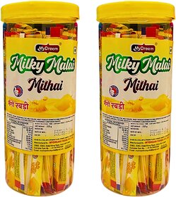 My Dreem Milky Malai Mithai Rabdi Mango Flavored Milk Sweet  40 Pieces Sweet Liquid Milky Delight  Pack of 2