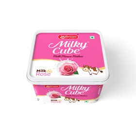 My Dreem Milky Cube Rose Flavored Bar 35 Pieces  Creamy Milk Toffee with Floral Twist  (Pack of 1 x 35 Pieces)