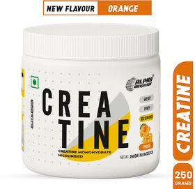 Alpha Nutrition Creatine Monohydrate Micronised  250 g (Orange)  83 Servings  Strength  Muscle Support