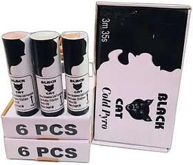 (Pack of 6pcs) Cold Pyro Premium Black Cat Cold Spark Refill | 35 Sec Spark Time, Up to 3m, Parties & Celebrations