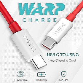 Voltrexon Type C to Type C Fast Charging Cable  Data  Charging Cable PD Dash WRAP Fast Charging (RED)