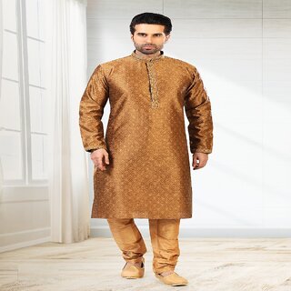 Raivat Ethnic Brown Colour Jacquard Silk Brocade Kurta Pajama 1005