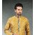 Raivat Ethnic Yellow Blue Colour Jacquard Silk Brocade Kurta Pajama 1009