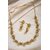 Antique Finish Golden Beads Necklace with Rice Pearl