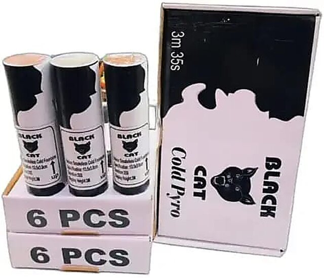 Buy (Pack of 6pcs) Cold Pyro Premium Black Cat Cold Spark Refill | 35 ...