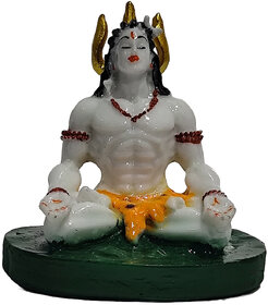 Lord Shankar Idol for Home Temple | Mahadev Murti for Pooja Room & Spiritual Dcor | Resin Murti for Home Temple, Office, Car Dashboard & Gifting (Multicolor, 4 Inch)