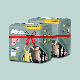 Alfaby Anti-Bacterial Comfy Pants | Rash free | Leak Proof - M (20 Pieces)