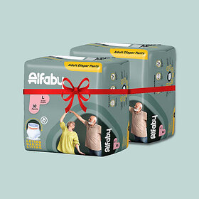 Alfaby Anti-Bacterial Comfy Pants| Rash free | Leak Proof - L (20 Pieces)