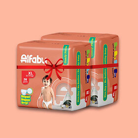 Alfaby Baby Diapers | leak proof super dry and super comfy pants - XL (72 Pieces)
